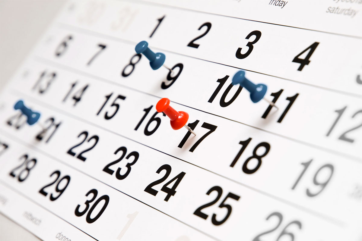 Calendario rappresentante i giorni del mese.